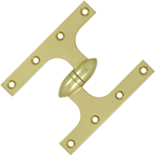 ##Antique Hardware## 6 Inch x 5 Inch Solid Brass Olive Knuckle Hinge