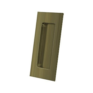 ##Antique Hardware## 4 Inch Heavy Duty Solid Brass Rectangular Flush Pull
