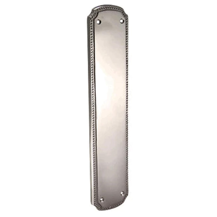 ##Antique Hardware## 11 1/2 Inch Solid Brass Beaded Push & Plate (Several Finishes Available)