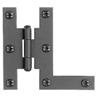 Antique Hardware Cast Iron Hinges: Pair of Black Matte Iron Hinges - HL Type HINGE
