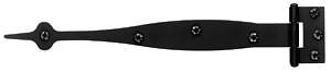 Antique Hardware 9 Inch Cast Iron Strap Hinge: Pair of Black Matte Iron Strap Hinges (Offset) HINGE