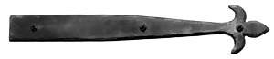 Antique Hardware 20 Inch Iron Art Fleur De Lis Dummy Strap HINGE