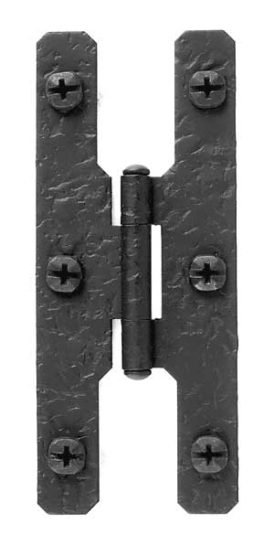 Antique Hardware 4 1/2 Inch Cast Iron H Hinge: Pair of Black Matte Iron Hinges CABINET HINGE