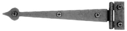 Antique Hardware 6 1/2 Inch Cast Iron Strap Hinge: Pair of Black Rough Iron Strap Hinges (Offset) HINGE
