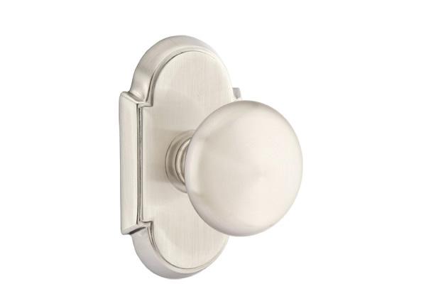 ##Antique Hardware## Arched Back Plate Entryway Set with Round Brass Knob (Several Finishes Available)