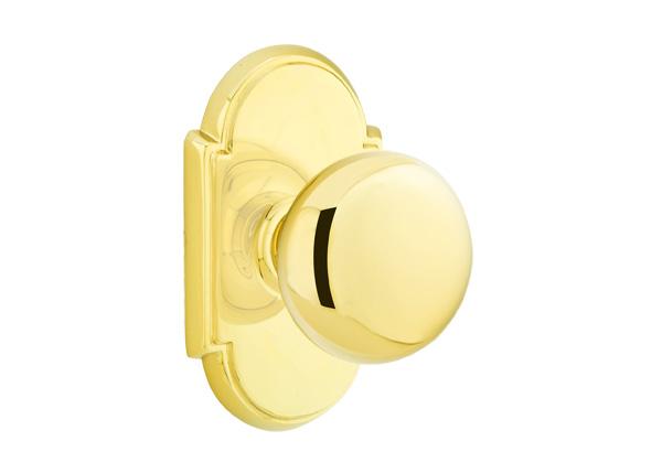 ##Antique Hardware## Arched Back Plate Entryway Set with Round Brass Knob (Several Finishes Available)