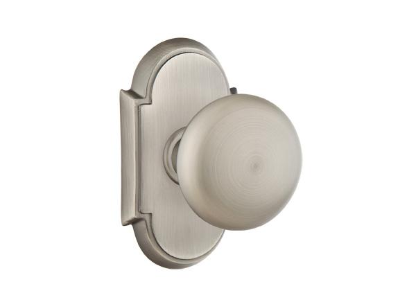 ##Antique Hardware## Arched Back Plate Entryway Set with Round Brass Knob (Several Finishes Available)