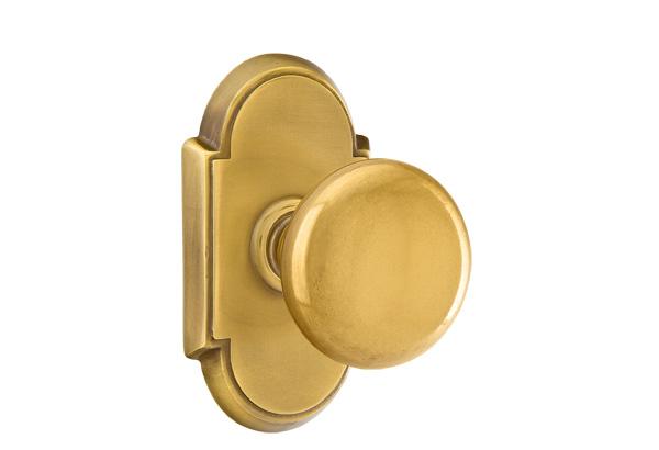 ##Antique Hardware## Arched Back Plate Entryway Set with Round Brass Knob (Several Finishes Available)