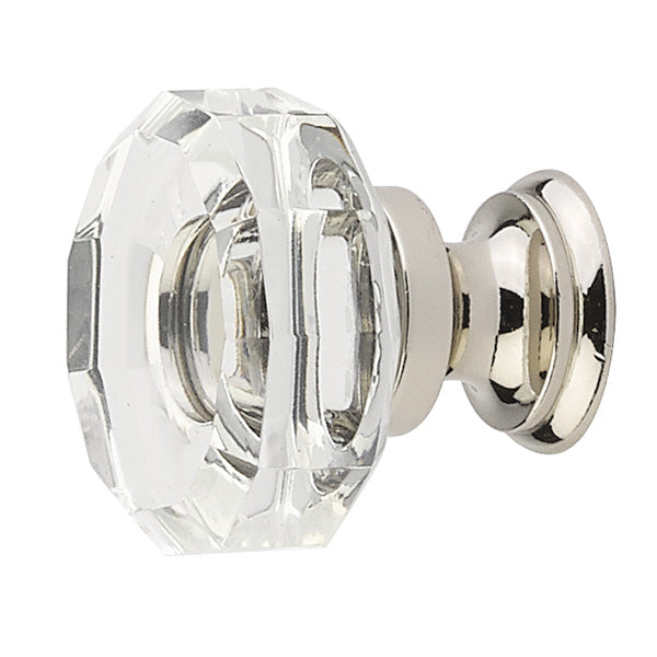 ##Antique Hardware## 1 3/8 Inch Clear Crystal Glass Lowell Cabinet & Furniture Knob