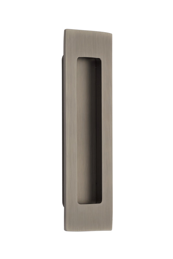 Antique Hardware 6 Inch Solid Brass Modern Rectangular Flush Pull FLUSH-PULL-POCKET DOOR