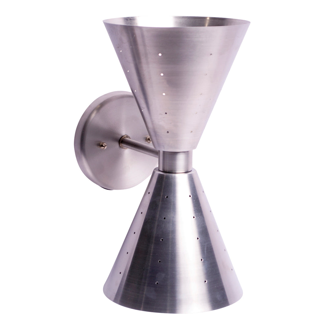 Antique Hardware 13 Inch Art Deco Double Cone Aluminum Wall Sconce ART DECO LIGHTING