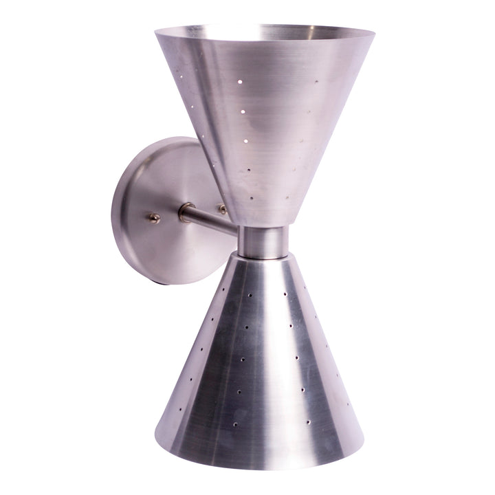Antique Hardware 13 Inch Art Deco Double Cone Aluminum Wall Sconce ART DECO LIGHTING