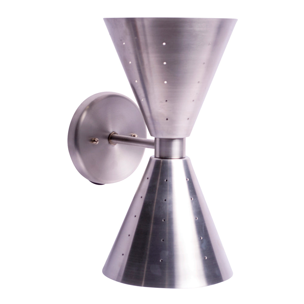 Antique Hardware 13 Inch Art Deco Double Cone Aluminum Wall Sconce ART DECO LIGHTING