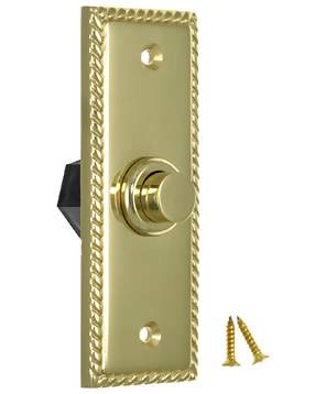 ##Antique Hardware## 3 1/3 Inch Solid Brass Doorbell Button