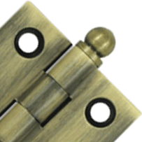 ##Antique Hardware## 1 1/2 Inch x 1 1/2 Inch Solid Brass Cabinet Hinges