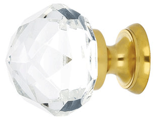 ##Antique Hardware## 1 1/4 Inch Diamond Crystal Glass Cabinet & Furniture Knob