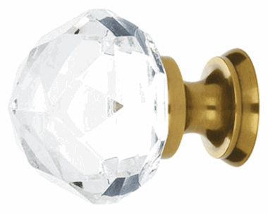 ##Antique Hardware## 1 1/4 Inch Diamond Crystal Glass Cabinet & Furniture Knob