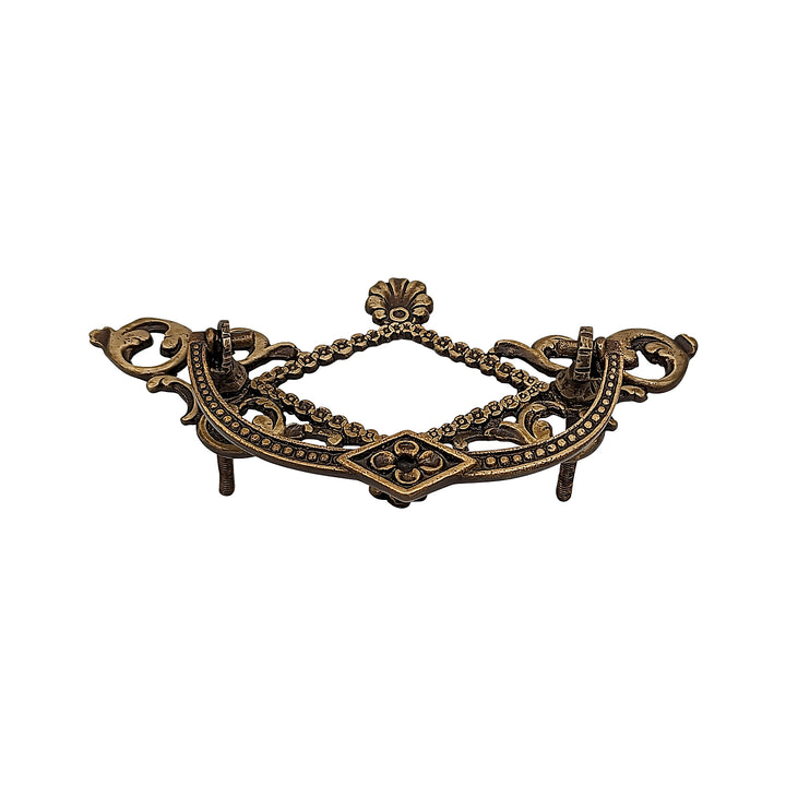 Antique Hardware 5 1/5 Inch Solid Brass Victorian Beaded Bail Pull BAIL PULL