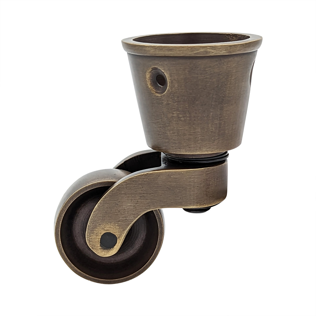 ##Antique Hardware## Pair of Solid Brass Round Cup Caster (Several Finishes Available)