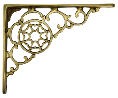 Antique Hardware 6 3/4 Inch Solid Brass Star Shape Shelf Bracket SHELF BRACKET