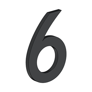 Antique Hardware 4 Inch Tall B Series Stainless Steel Number 6 (Several Finishes) LETTER PLAQUE