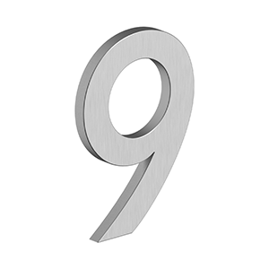 Antique Hardware 4 Inch Tall B Series Stainless Steel Number 9 (Several Finishes) LETTER PLAQUE