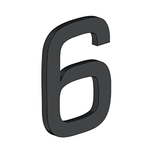 Antique Hardware 4 Inch Tall E Series Stainless Steel Number 6 (Several Finishes) LETTER PLAQUE