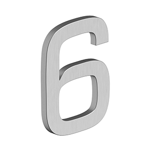 Antique Hardware 4 Inch Tall E Series Stainless Steel Number 6 (Several Finishes) LETTER PLAQUE