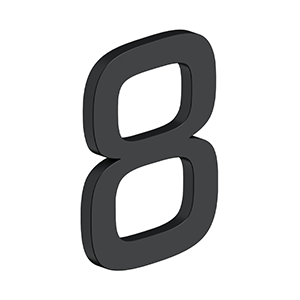 Antique Hardware 4 Inch Tall E Series Stainless Steel Number 8 (Several Finishes) LETTER PLAQUE