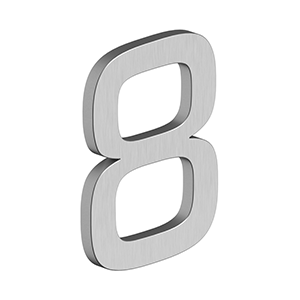 Antique Hardware 4 Inch Tall E Series Stainless Steel Number 8 (Several Finishes) LETTER PLAQUE