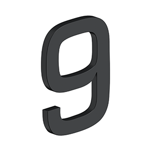 Antique Hardware 4 Inch Tall E Series Stainless Steel Number 9 (Several Finishes) LETTER PLAQUE