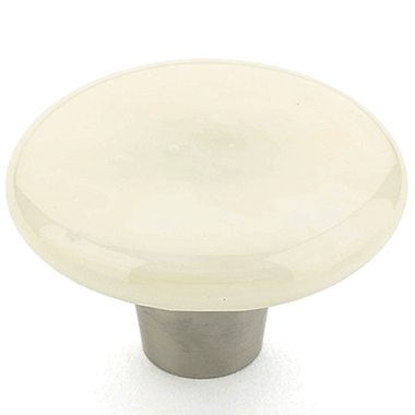 ##Antique Hardware## 1 1/2 Inch Designer Ice Collection Glass Cabinet Knobs & Stainless Steel Finish