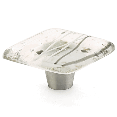 ##Antique Hardware## 1 1/2 Inch Designer Square Traditional Glass Cabinet & Furniture Knobs