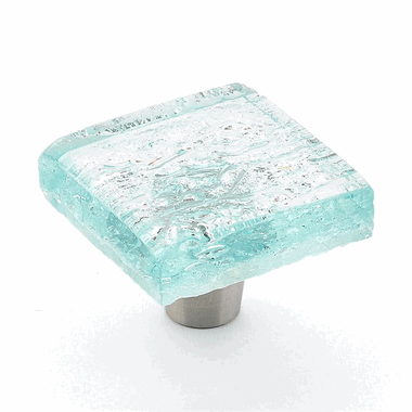 ##Antique Hardware## 1 1/2 Inch Designer Square Traditional Glass Cabinet & Furniture Knobs