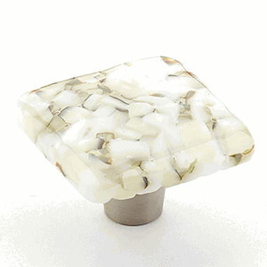 ##Antique Hardware## 1 1/2 Inch Designer Square Traditional Glass Cabinet & Furniture Knobs
