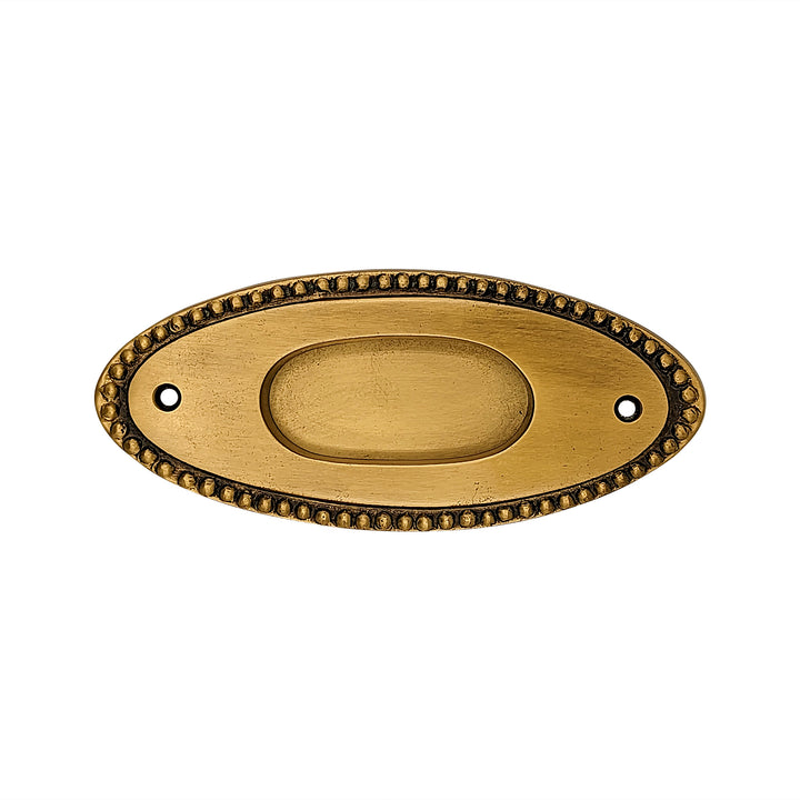 Antique Hardware 5 7/8 Inch Solid Brass Oval Beaded Pull CABINET PULL
