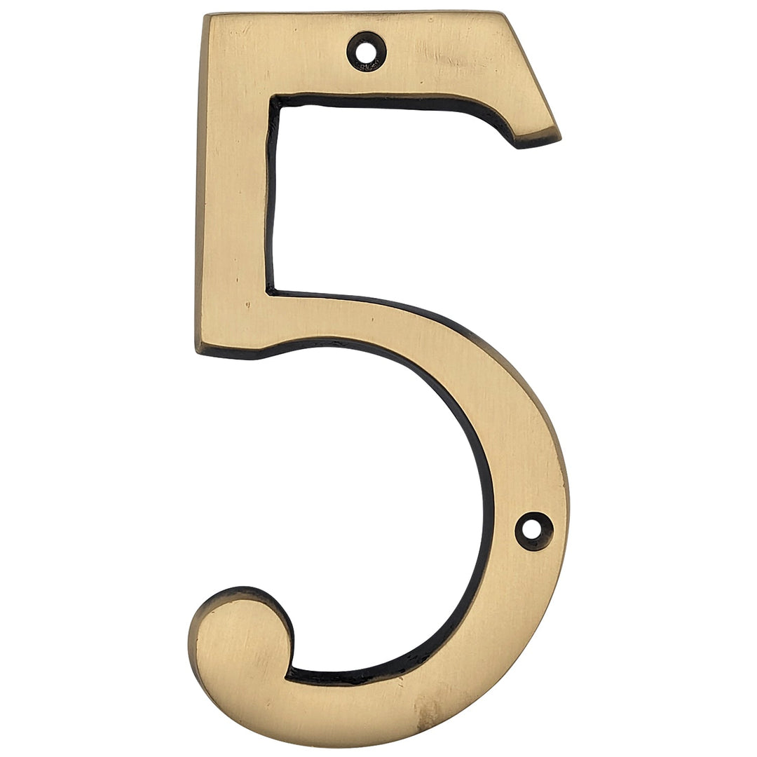Antique Hardware 6 Inch Tall House Number 5 ADDRESS PLAQUE