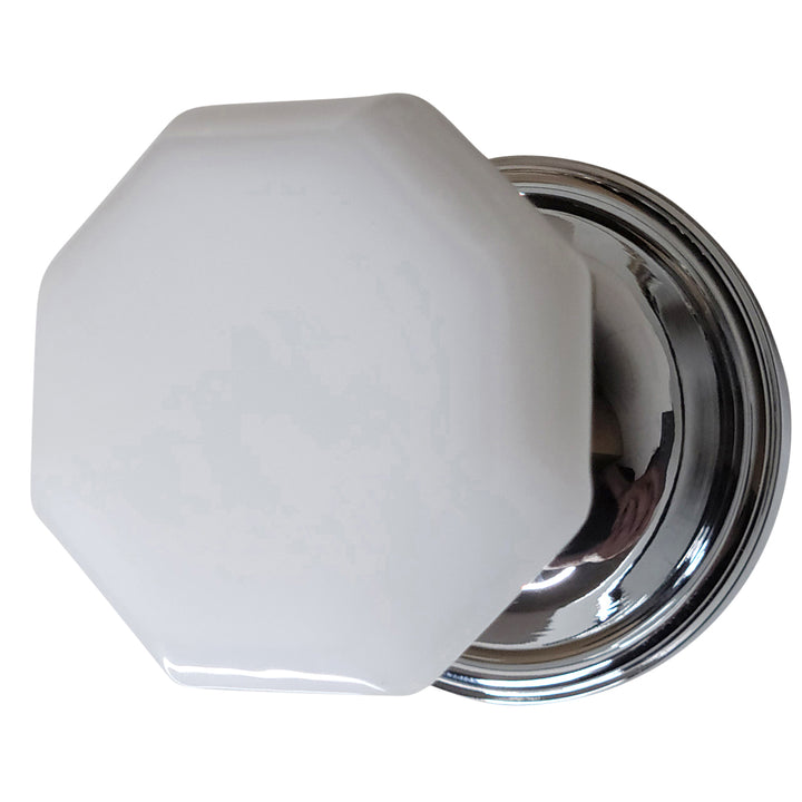 ##Antique Hardware## Traditional Rosette Door Set with Octagon Milk Glass Door Knobs (Several Finishes Availabe)