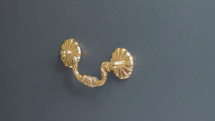 4 1/2 Inch Beaded Victorian Bail Pull with Petal Mount