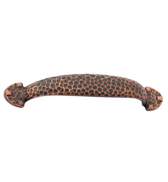 ##Antique Hardware## Emtek Arts & Crafts 4 7/8 Inch (4 Inch c-c) Solid Brass Hammered Drawer Pull