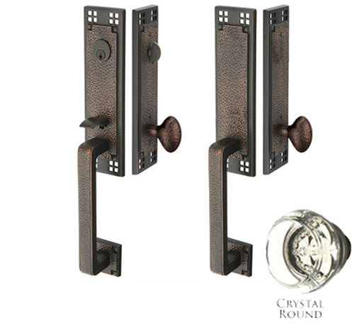 Antique Hardware Arts & Crafts Style Tubular Latch Double Door Entryway Set ENTRYWAY